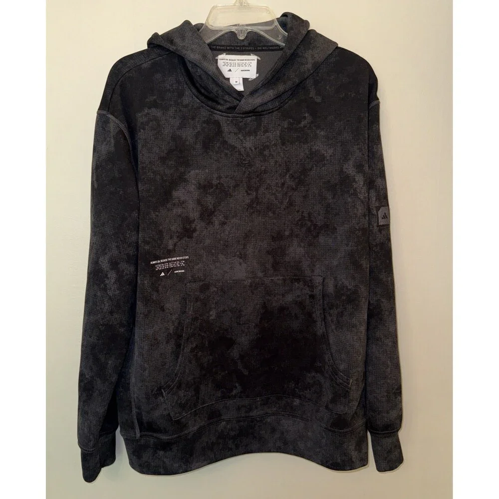 ADIDAS Adicross Golf Hoodie Sweatshirt Mens Mesium M Black RARE Digital Camo